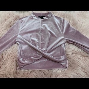 Velvet lilac crop top